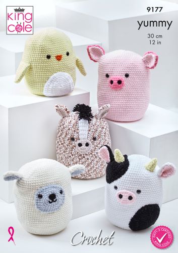 King Cole 9177 Squishy Amigurumi Toy Crochet Pattern