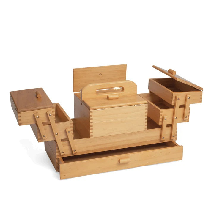 Hobby Gift 4 Tier Cantilever Wooden Sewing Box