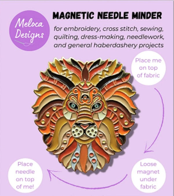 Meloca Designs Mandala Lion Magnetic Needle Pin Minder