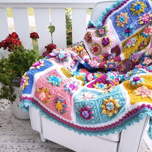 Apple Blossom Dreams Sunnyside Up Afghan Wool Pack