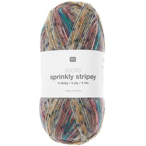 Rico 4ply Sock Sprinkly Stripey Wool