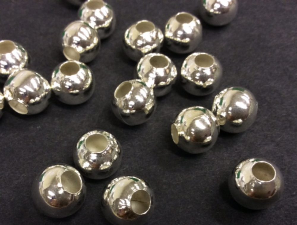 Silver Plated Spacer Beads 10 mm Pack 50