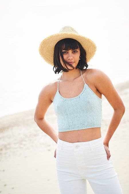 Crop Top in Naturals Bamboo Cotton