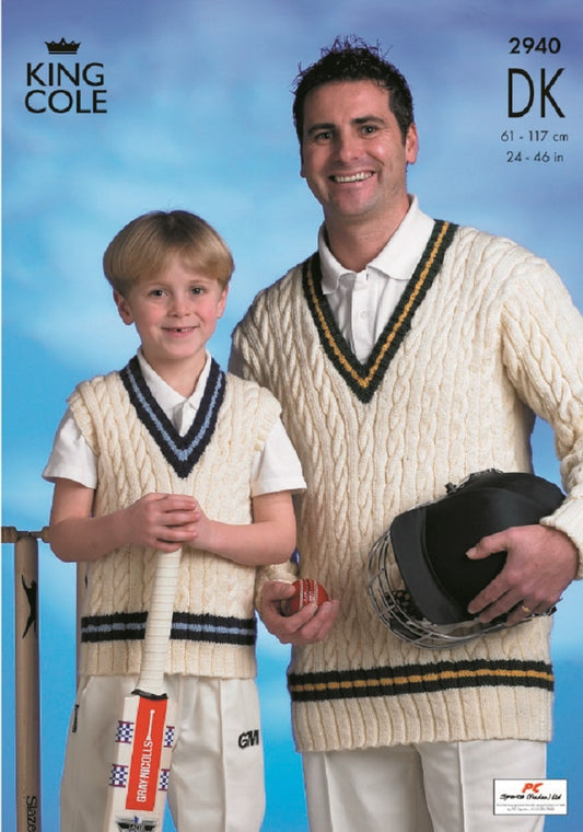 King Cole 2940 Cricket Jumper Knitting Pattern
