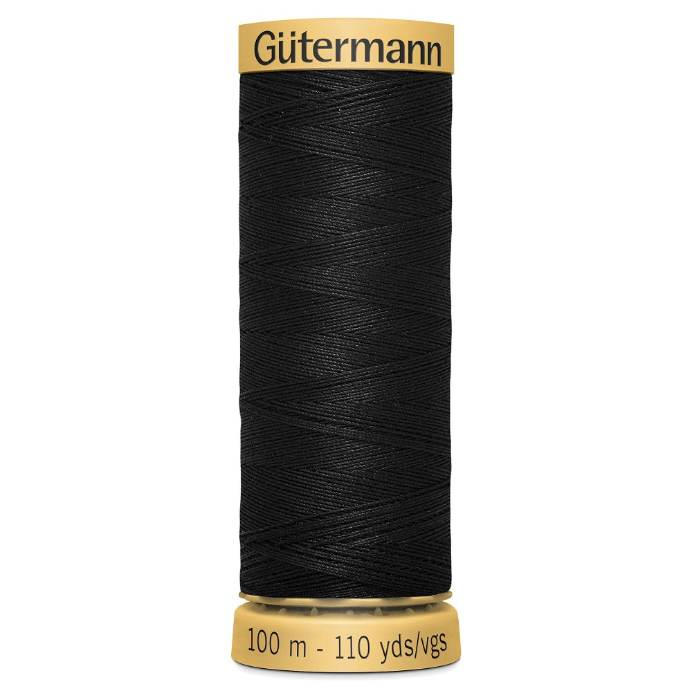 100m Gutermann 100% cotton thread black