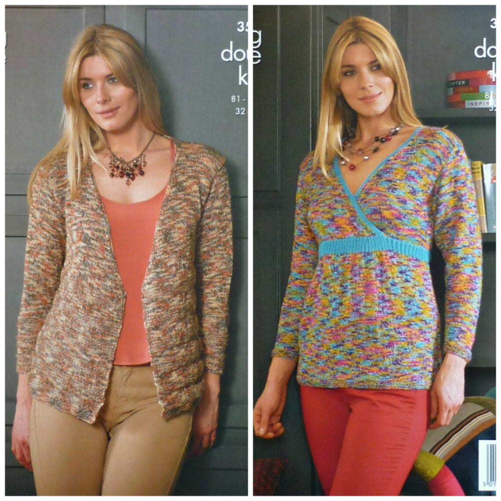 King Cole  3565 Adult DK Cardigan Crossover Top Knitting Pattern
