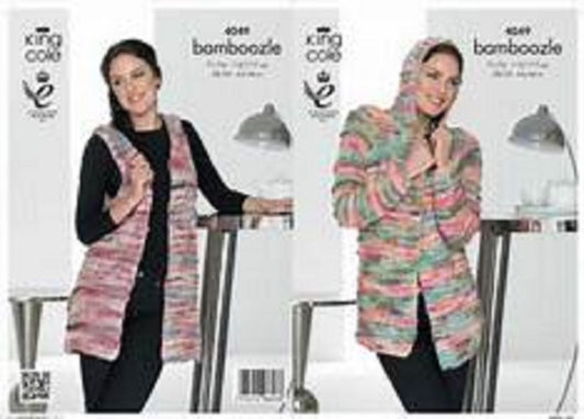 King Cole 4049 Bamboozle Jacket waistcoat Womans Knitting Pattern