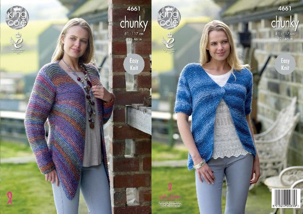 King Cole 4661 Adult Chunky Cardigan Knitting Pattern