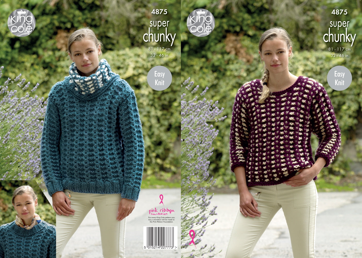 King Cole 4875 Adult Super Chunky Cowl Sweater Knitting Pattern