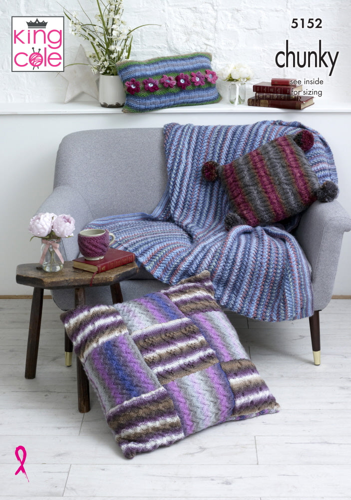 King Cole 5152 Chunky Interior Accessories Knitting Pattern