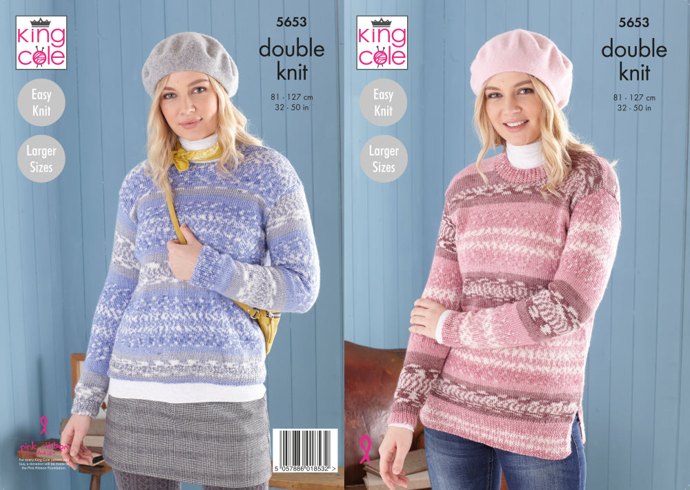 King Cole Sweater Tunic Knitting Pattern 5653