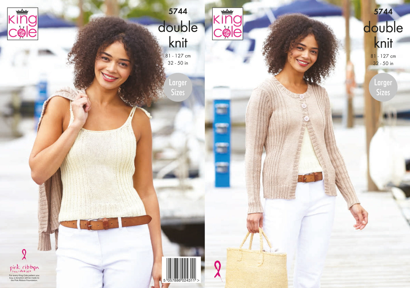 King Cole 5744 Adult DK Cardigan Top Knitting Pattern