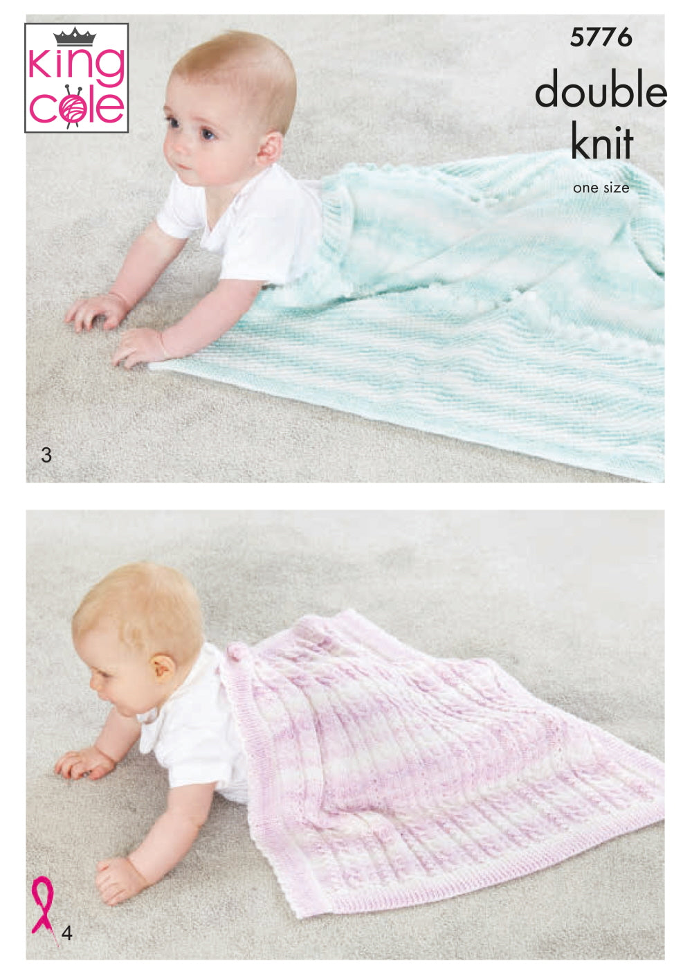 King Cole 5776 Baby DK Blanket Knitting Pattern