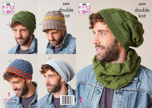 King Cole 5859 Adult DK Apparel Accessories Knitting Pattern