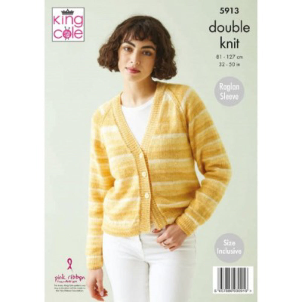 King Cole 5913 Adult DK Cardigan Knitting Pattern