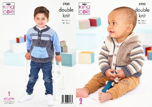 King Cole 5920 Baby DK Sweater Jacket Knitting Pattern