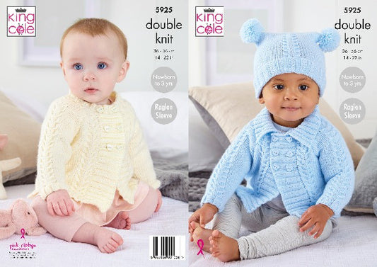 King Cole 5925 Baby DK Coat Hat Knitting Pattern