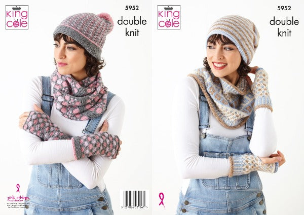 King Cole 5952 Adult DK Accessories Knitting Pattern