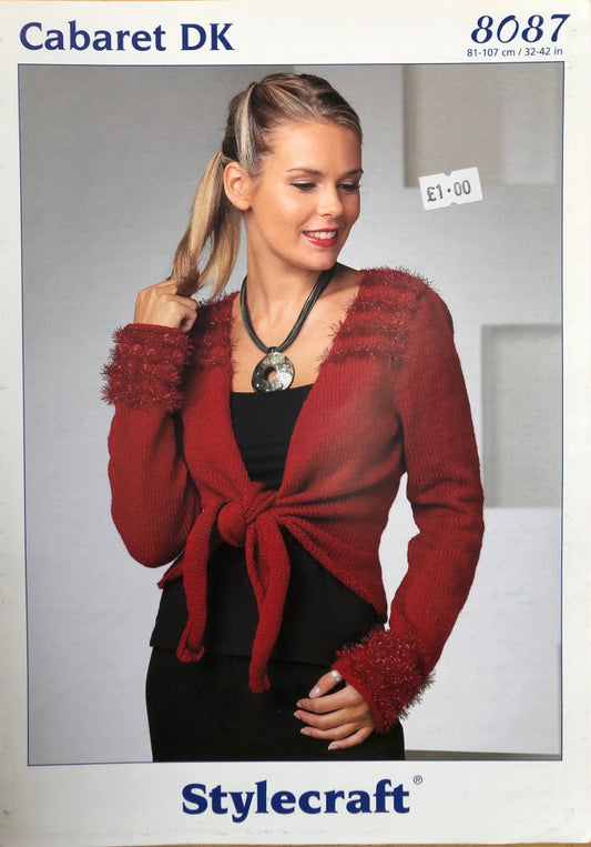 Vintage Stylecraft 8087 Adult DK Cardigan Knitting Pattern