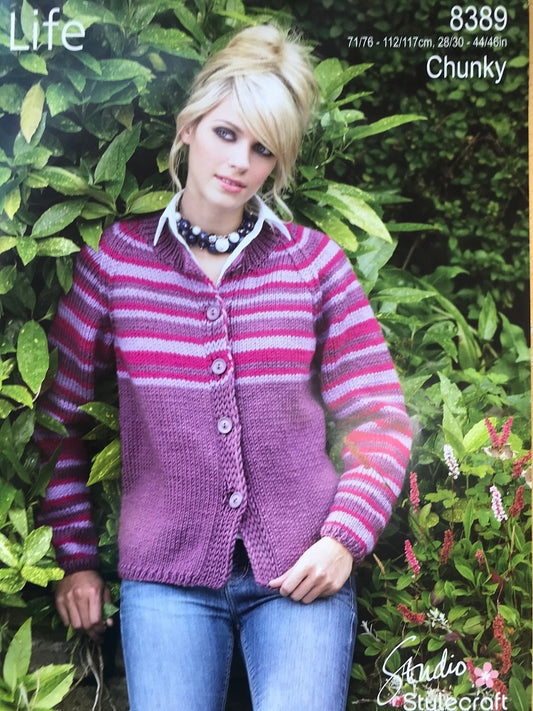 Stylecraft 8389 Ladies Cardigan Chunky Knitting Pattern