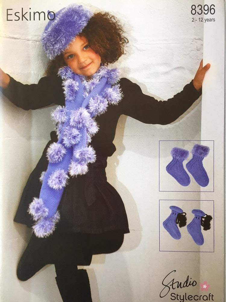 Stylecraft 8396 Child Hat Scarf Socks Knit Pattern