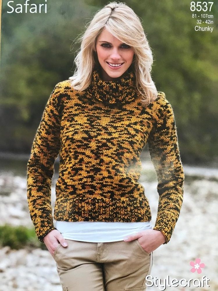 Stylecraft 8537 Ladies Chunky Sweater Knitting Pattern