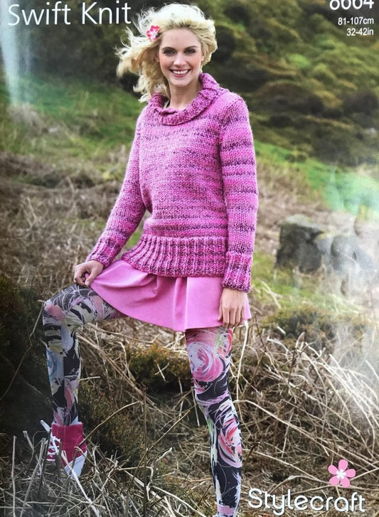 Stylecraft 8664 Adult Super Chunky Sweater Knitting Pattern