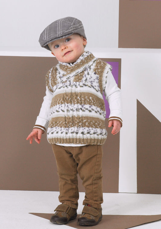Stylecraft 8750 DK Child Slipover Sweater Knitting Pattern