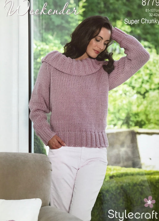 Stylecraft 8779 Adult Super Chunky Jumper Knitting Pattern