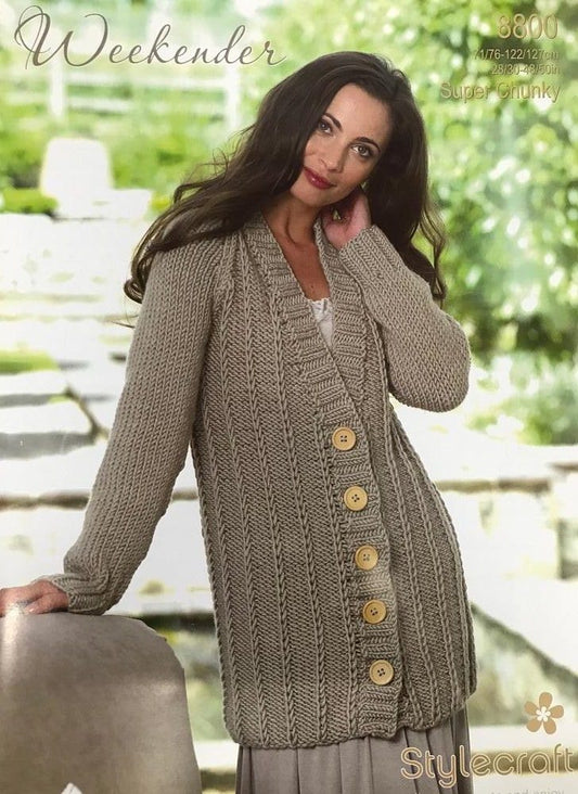 Stylecraft 8800 Adult Jacket Super Chunky Knitting Pattern