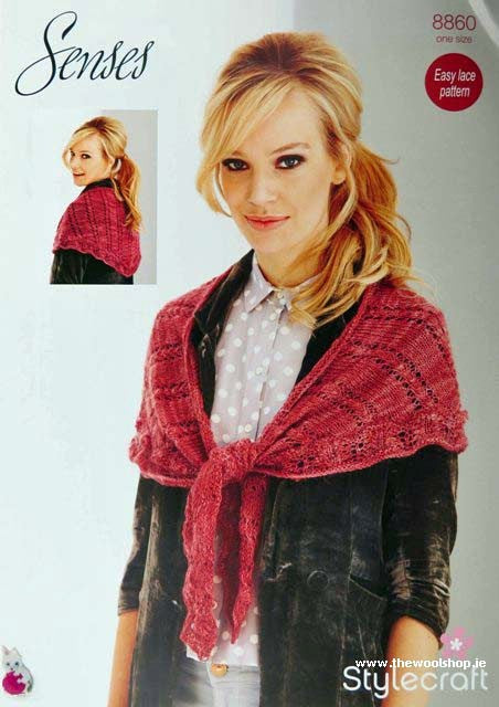 Stylecraft 8860 Adult Shawl Knitting Pattern