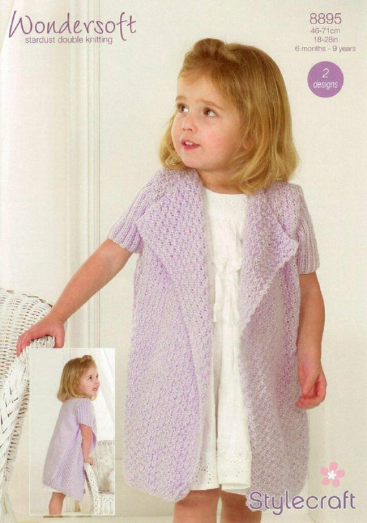 Stylecraft 8895 DK Child Cardigan Knitting Pattern