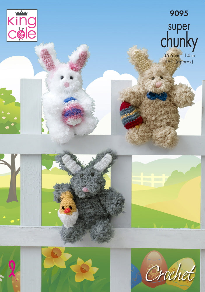King Cole 9095 Easter Bunny Super Chunky Tufty Crochet Pattern
