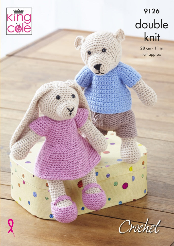 King Cole 9126 Bear and Rabbit Crochet Pattern