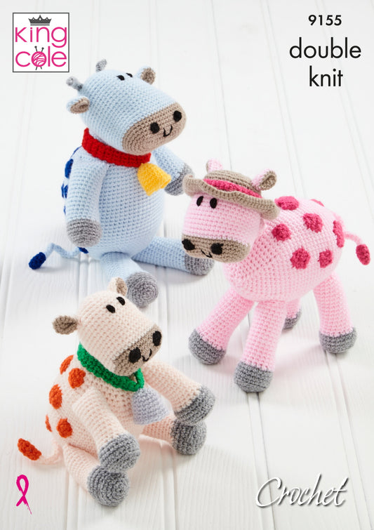 King Cole 9155 Amigurumi  Crochet Cow Pattern