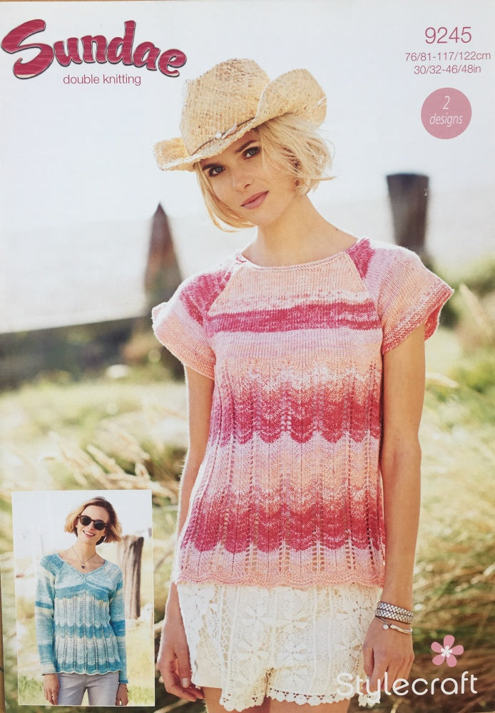 Stylecraft 9245 Adult DK  Top and Sweater Knitting Pattern