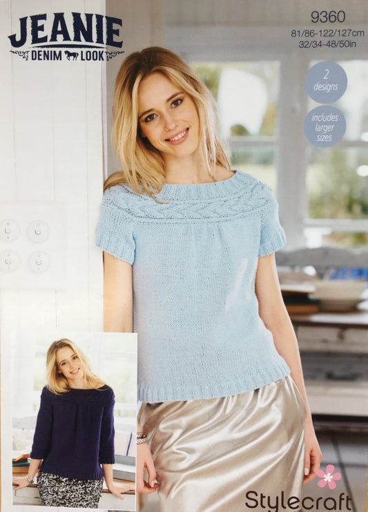 Stylecraft 9360 Adult Aran Jeanie Top Knitting Pattern 