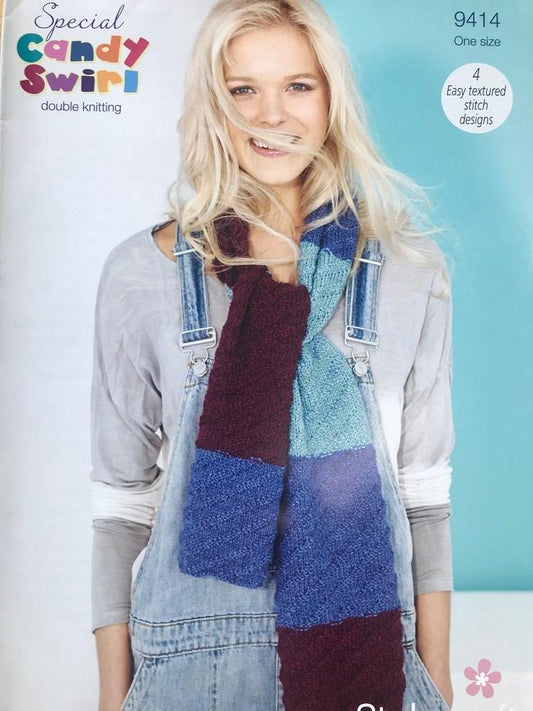 Stylecraft 9414 DK Scarf Knitting Pattern