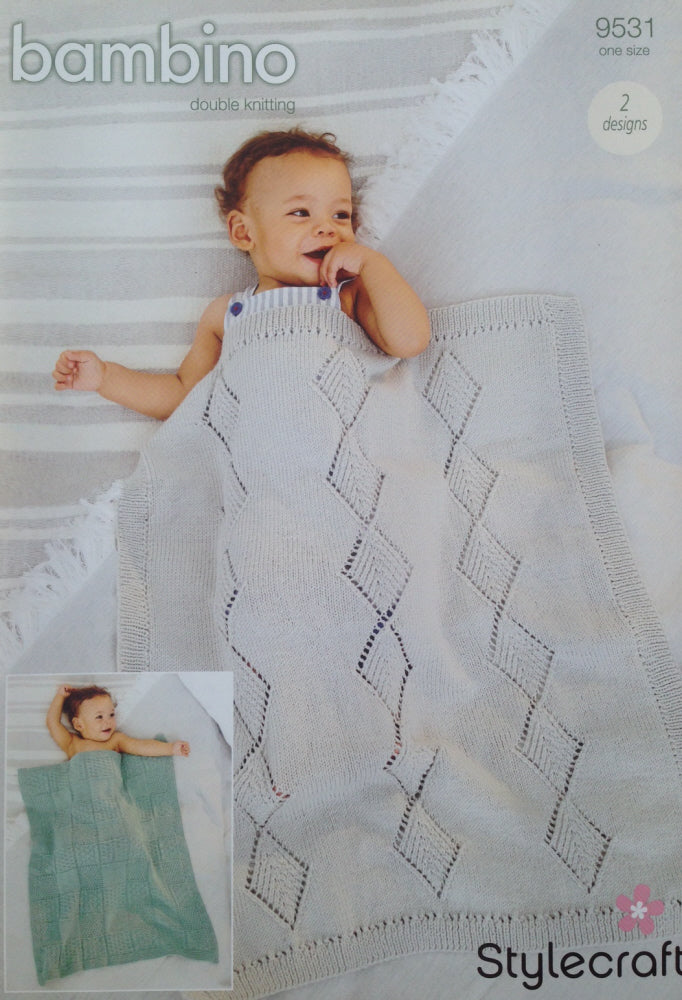 Stylecraft 9531 DK Baby Blanket Knitting Pattern