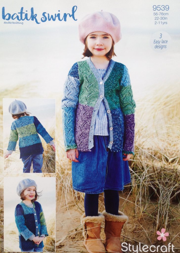 Stylecraft 9539 Child DK Cardigan Mittens Knitting Pattern