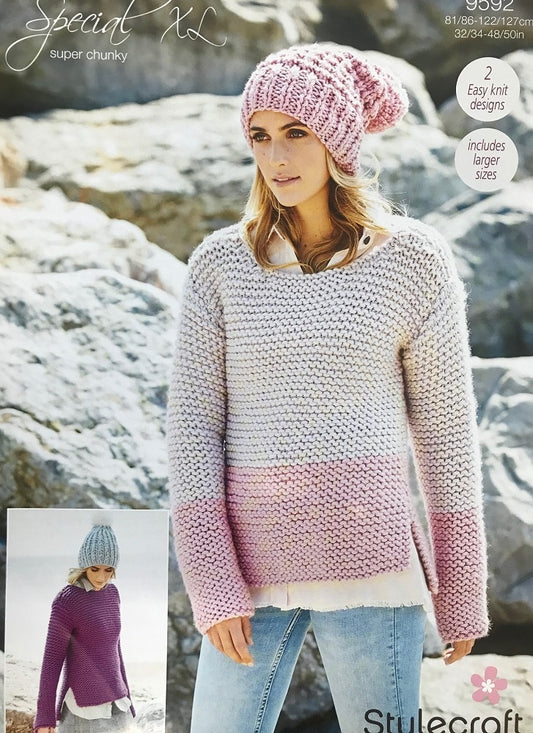 Stylecraft 9592 Adult Sweaters XL Chunky Knitting Pattern