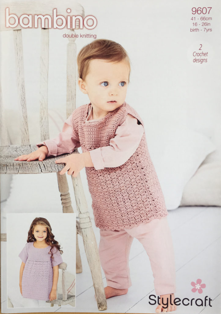 Stylecraft 9607 Baby DK Cabbage Patch Dress Crochet Pattern