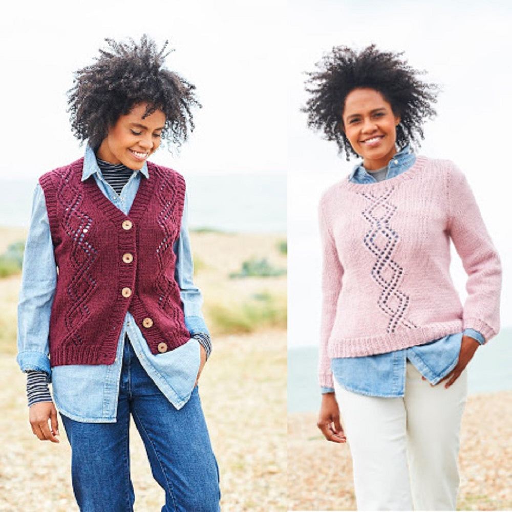 Stylecraft 9813 Adult Chunky Waistcoat Sweater Knitting Pattern