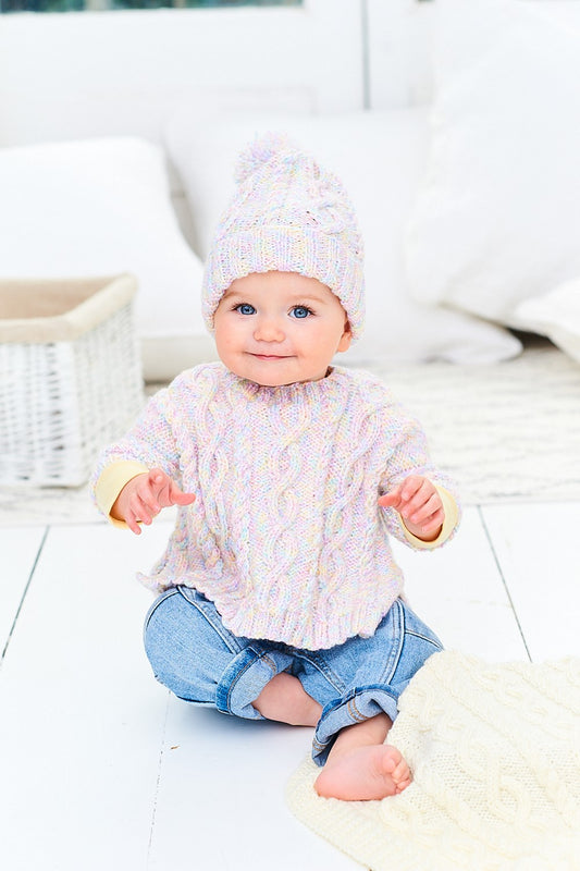 Stylecraft 9975 Baby DK Poncho Hat Blanket Knitting Pattern
