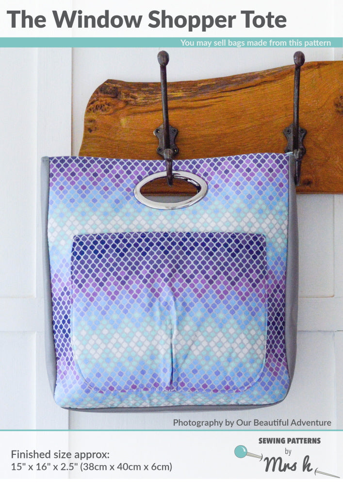 Mrs H Sewing Pattern The Window Shopper Tote Bag