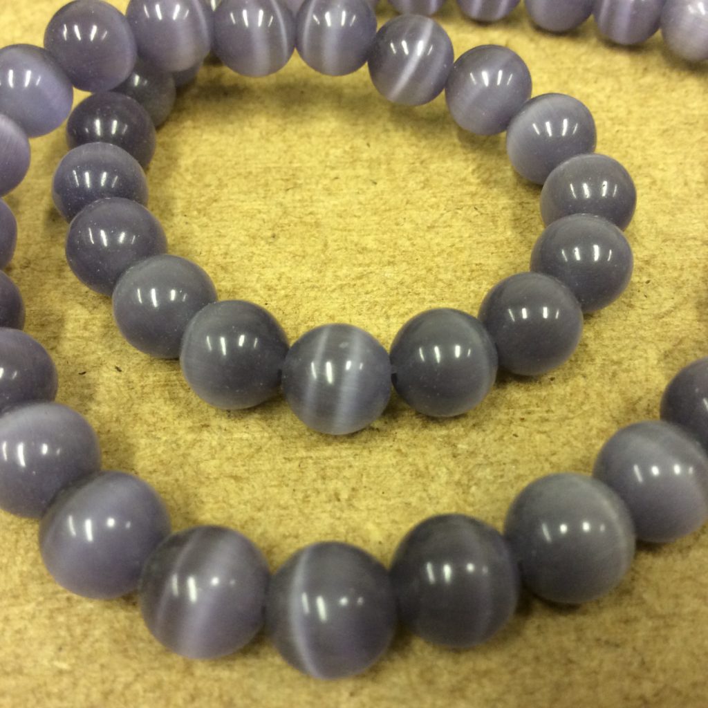 Glass Cats Eye Beads 8mm Various Colours-1 Strand grey 
