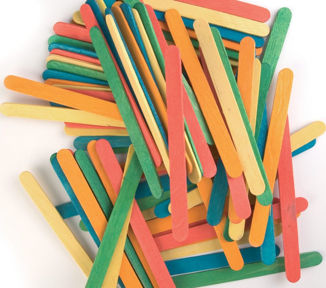 Wooden Ice Lolly Sticks coloured