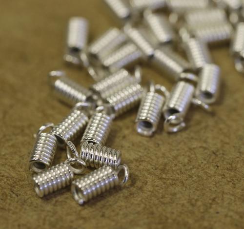 Silver Plated Spring Coil Ends  Pack 50 silver