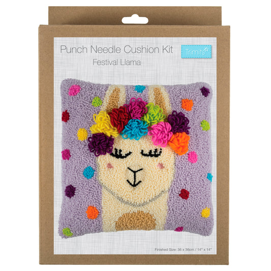 Trimits Punch Needle Cushion Kit llama