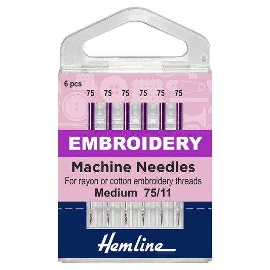 Hemline Machine Needles Embroidery 75 11